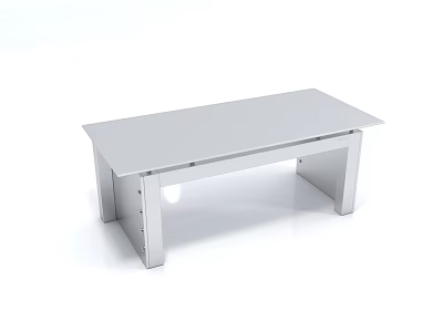 Modern White Coffee Table With Sleek Design And Metal Legs 3d model