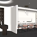 Elegant Beauty Hair Salon Interior Design With Modern Chairs Pendant Lights And Product Shelves
