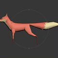 Stylized Orange And White Paper Craft Fox With Red Legs And Tail
