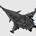 Blue Building Blocks Spaceship Construction Toy Model With Detailed Wings Cockpit And Intricate Parts