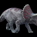 Vibrant Triceratops Dinosaur Model Featuring Detailed Skin And Red Frill