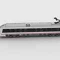 Building Blocks High Speed Train Model With White Gray Design And Detailed Windows 3d model