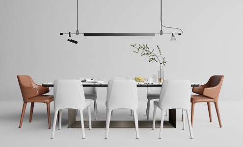 Modern Dining Table and Chair Combination 3d model