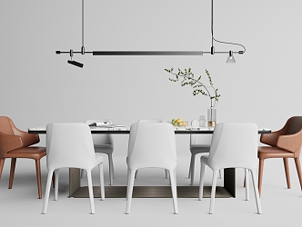 Modern Dining Table and Chair Combination 3d model