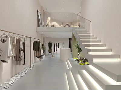 Modern Clothing Store Online Celebrity Women's Clothing Store 3d model