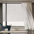 Modern Window Curtains Design With White Drapes Gray Striped Panels And Blinds For Elegant Interior
