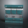 Industrial Teal Metal Component Featuring Panel Design EM001 Model And Vent Openings