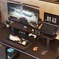 Study E-sports Table Lifting Table Keyboard Mouse Game Machine Speaker Ornaments 3d model