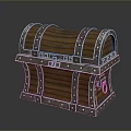 Vintage Wooden Treasure Chest With Metal Buckles And Rivets For Storage