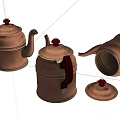 Copper Teapots With Wooden Handles And Removable Lids For Daily Use