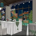Elegant Chinese Style Banquet Hall With Tables Chairs And Traditional Lantern Decorations
