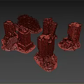 Detailed Urban Collapsed Building Models With Damaged High Rises And Ruins