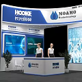 HOOKE And MOMO Biotechnology Exhibition Booth With Branding Displays