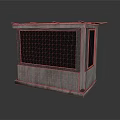 Modern Outdoor Wooden Furniture With Flat Roof Side Windows and Square Base