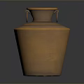 Handcrafted Bronze Sculpture Pottery Jar With Ring Handle Textured Surface And Smooth Finish