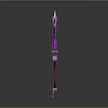 Fantasy Glowing Axe Weapon Design With Purple Pink Accents And Intricate Patterns