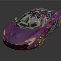 Purple Sports Car With Open Top Modern Sleek Aerodynamic Body Design