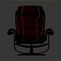 Burgundy Leather Office Chair With High Back Padded Armrests And Swivel Base