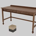 Classic Wooden Dining Table With Drawers And Decorative Carved Legs Design