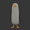 Cute Penguin Character With Yellow Beak And Feet Standing On Dark Background 3d model