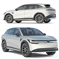 Silver Modern Electric SUV with Sleek Exterior LED Headlights and Black Alloy Wheels