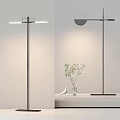 Modern Floor Lamp With Sleek Design Green Plant And White Bird Decor