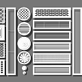 Various Shaped Air Conditioner Vents With Round Square and Striped Patterns 3d model