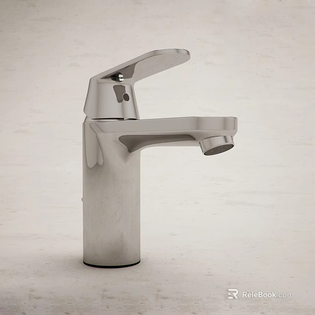 Modern Single Handle Bathroom Faucet With Chrome Finish And Sleek Contemporary Design 3d model 