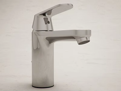 Modern Single Handle Bathroom Faucet With Chrome Finish And Sleek Contemporary Design 3d model