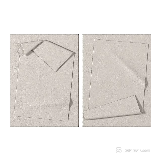 Minimalist Wall Decor With Folded Paper Style In Light Color 3d model 