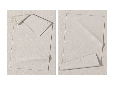 Minimalist Wall Decor With Folded Paper Style In Light Color 3d model