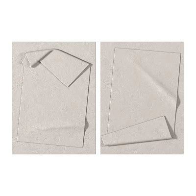 Minimalist Wall Decor With Folded Paper Style In Light Color 3d model Minimalist Wall Decor With Folded Paper Style In Light Color 3d model