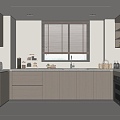 Modern Kitchen Cabinet Hanging Cabinet Kitchen Supplies Range Hood Oven 3d model