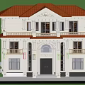 Classic White Detached Villa Featuring Arched Doorway Balconies Ornate Details And Black Roof