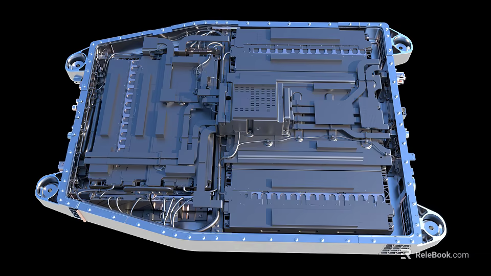 Detailed View Of Mechanical Internal Structure With Metal Frames And Wiring Components 3d model 