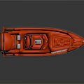 Red Inflatable Boat With Canopy Seats And Modern Recreational Design Structure