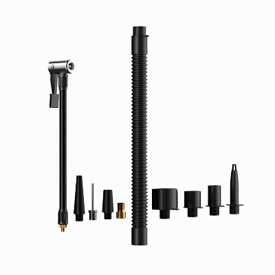 Black Tool Accessories Set With Long Rod Nozzles And Connectors 3d model