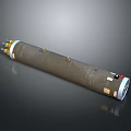 Military Cylindrical Weapon With Yellow Tip Metal Body Functional Rear Section And Tactical Design