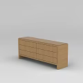 Tech Exhibition Hall Display Featuring Modern Wooden Drawer Cabinet With Sleek Design