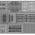 Various Ceiling Design Sketches Featuring Different Structural Layouts And Grid Patterns 3d model