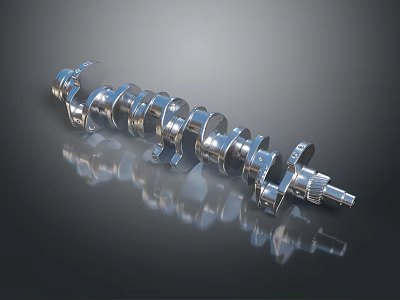 Hardware Tool Precision Stainless Steel Crankshaft With Shiny Surface And Mechanical Design 3d model