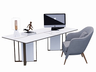 Simple Computer Desk 3d model