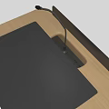 Modern Wooden Conference Table With Microphone For Minimalist Office Meeting Space Design
