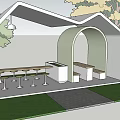 Modern Post Rest Post 3d model