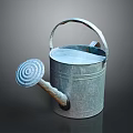 Galvanized Watering Can Sturdy Metal Garden Tool with Spiral Spout and Curved Handle