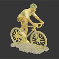 Game Movie Character Riding Bicycle With Blue Helmet White Top Brown Shorts White Block Base
