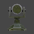 Military Weapon Turret With Metallic Structure Stable Base And Control Panel 3d model