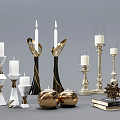 Light Luxury Candlestick Candlestick Ornaments 3d model