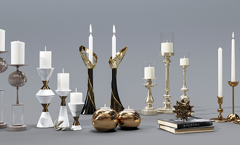 Light Luxury Candlestick Ornaments 3d model