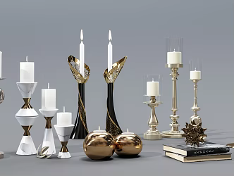Light Luxury Candlestick Ornaments 3d model